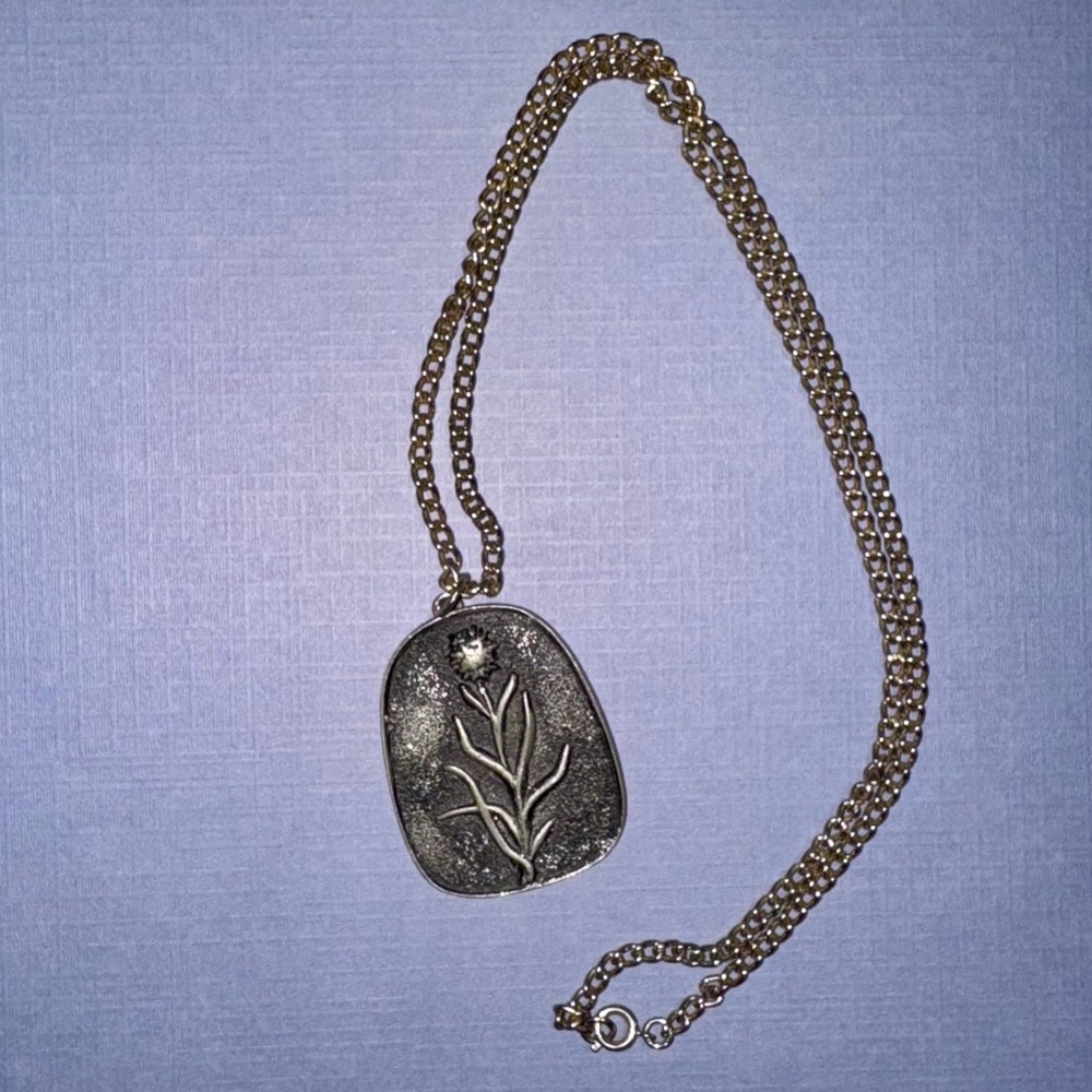 Borje Tennung BT Swedish Signed Pewter Pendant & Chain
